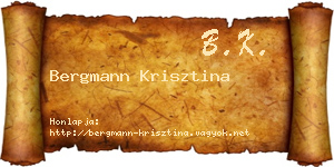 Bergmann Krisztina névjegykártya